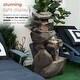 preview thumbnail 5 of 9, Alpine Corporation 40" Tall Outdoor 5-Tier Rock Cascading Waterfall Fountain with LED Lights