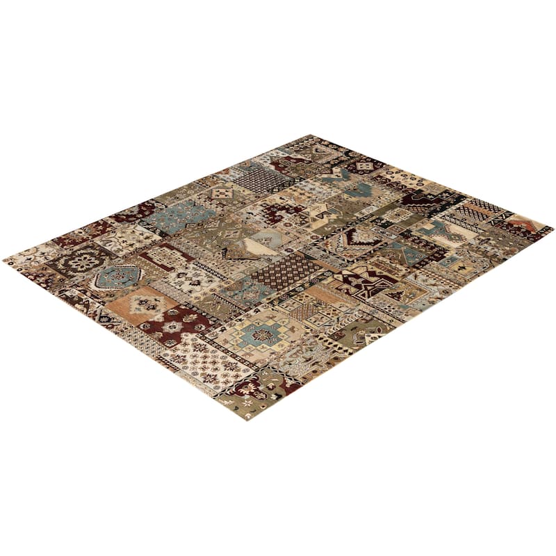 Ikat One-of-a-Kind Hand-Knotted Area Rug, Brown - 8' 0" x 10' 2"