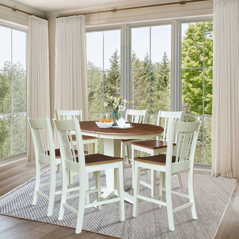 36" Round Extension Table with Counter Height Stools