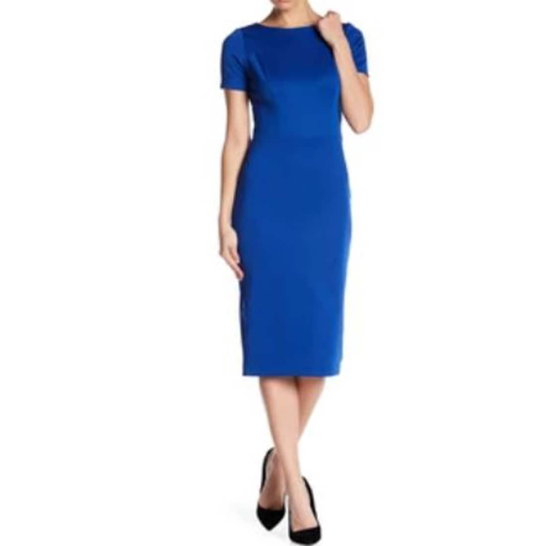 scuba midi sheath dress