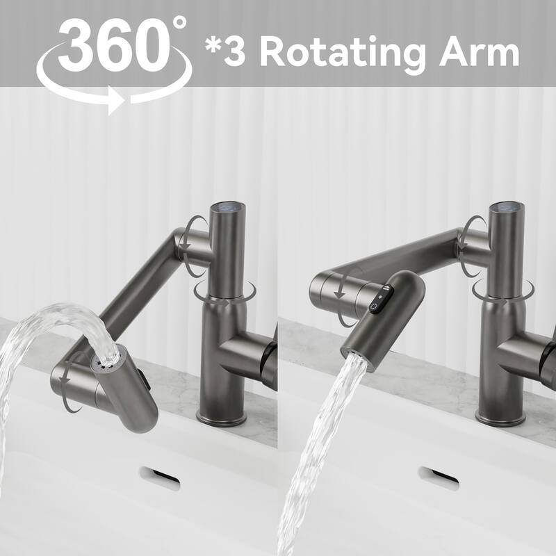 Topcraft Single Handle Bathroom Sink Faucet with 360° Swivel Faucet