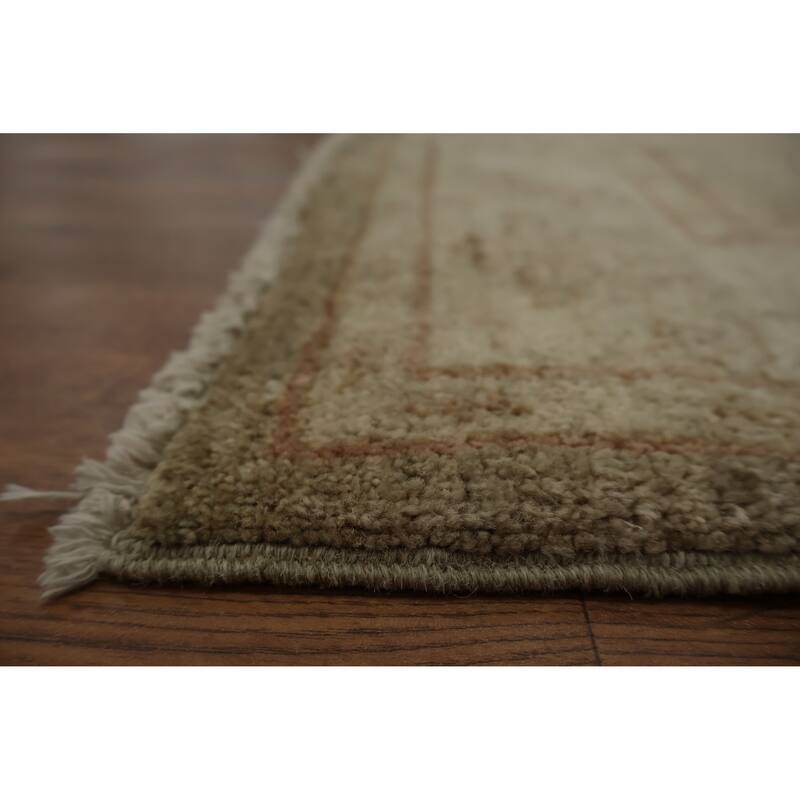 Hand Knotted Oriental 100% Wool Carpet Traditional Floral Green Peshawar Area Rug - 5' 8'' X 4' 2''