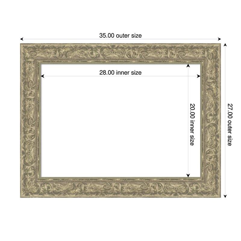 Luxe Framed Dry Erase Magnetic Board - 35 x 27 in - Luxe Antique Silver