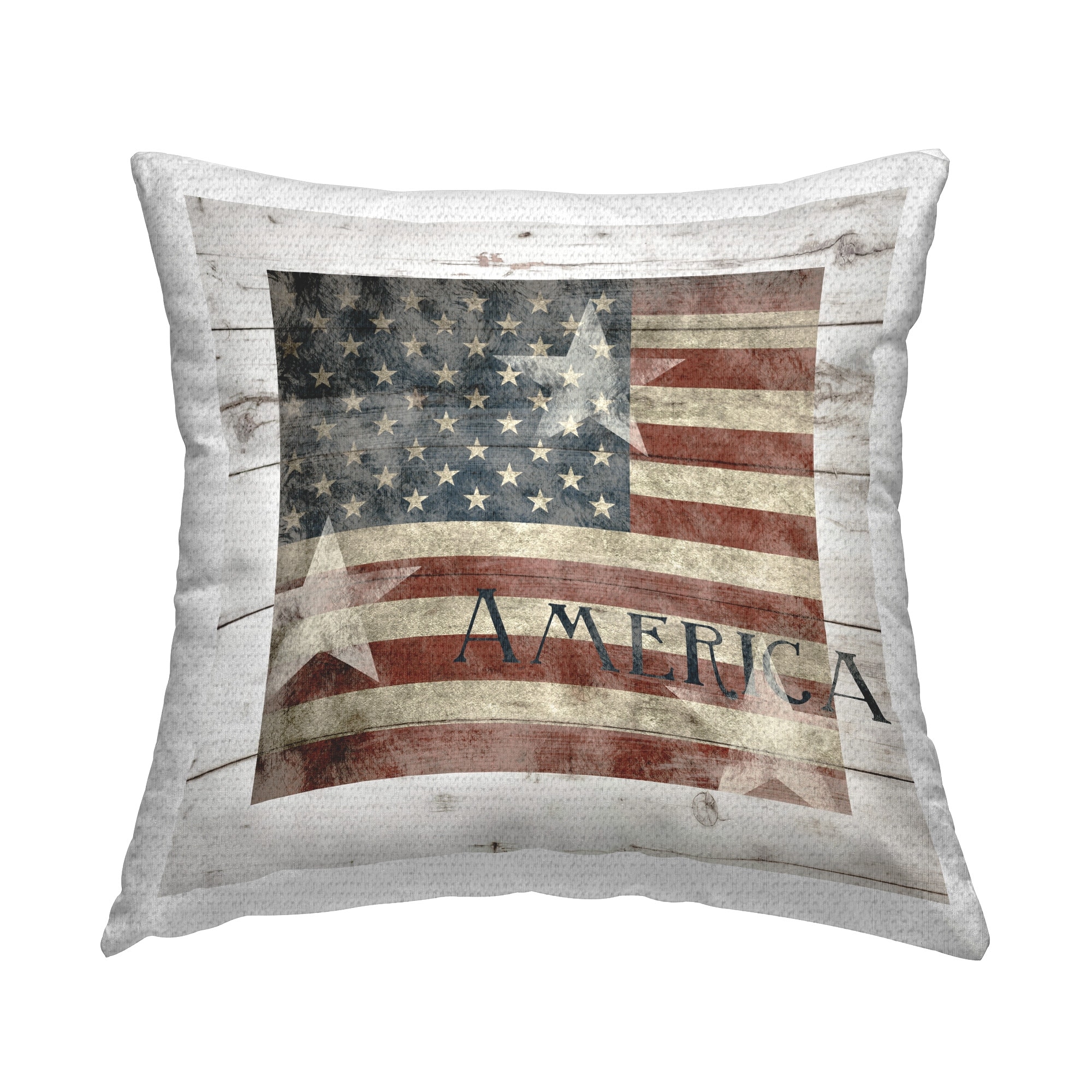 Stupell Rustic Stars & Stripes Printed Outdoor Throw Pillow Design by Carol Robinson