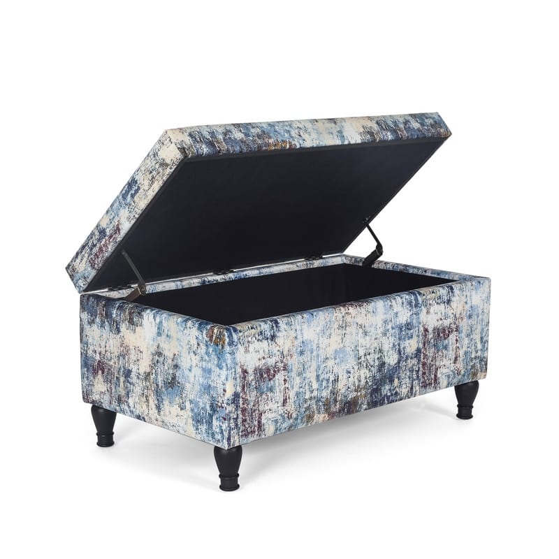Adeco French Storage Ottoman Footstool Bench with Lift Top
