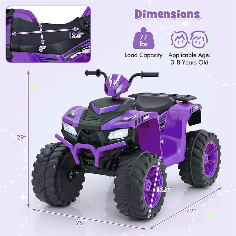 Gymax Kids Ride-On ATV 24V Battery Powered Electric Vehicle w/