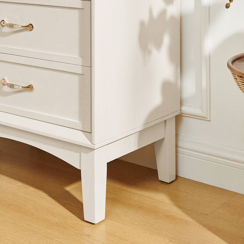 Roomfitters Tall Pantry Sideboard Cabinet, Geometric Storage Console Buffet for Kitchen & Entryway