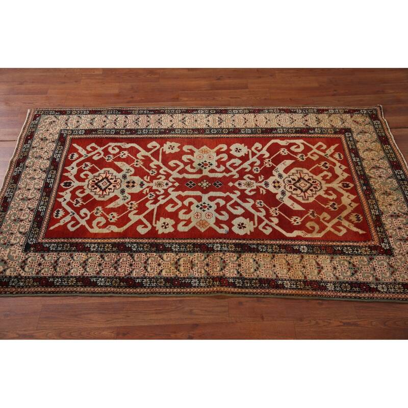 Vegetable Dye Antique Shirvan Oriental Accent Rug Handmade Wool Carpet - 3'2" x 5'5"