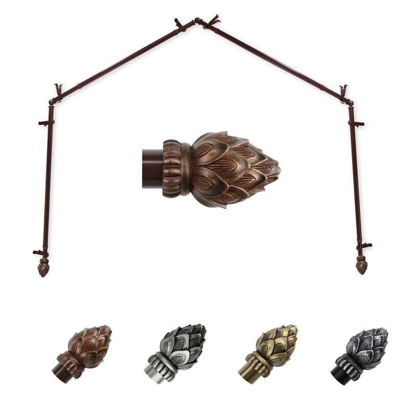 Handmade Curtain Rods & Hardware - Adjustable Telescoping Rods, Bay Window Rods, Finials - Home Decor - M