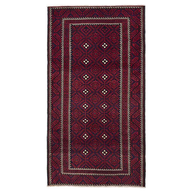ECARPETGALLERY Hand-knotted Teimani Red Wool Rug - 4'2 x 7'8
