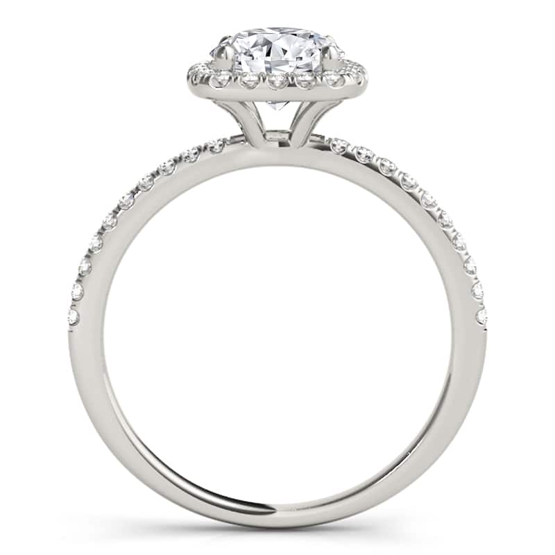 Auriya 14k-White Gold Lab Grown Round Diamond Halo Engagement Ring 0.50 to 5.00 ct. tw. (F-G VS)