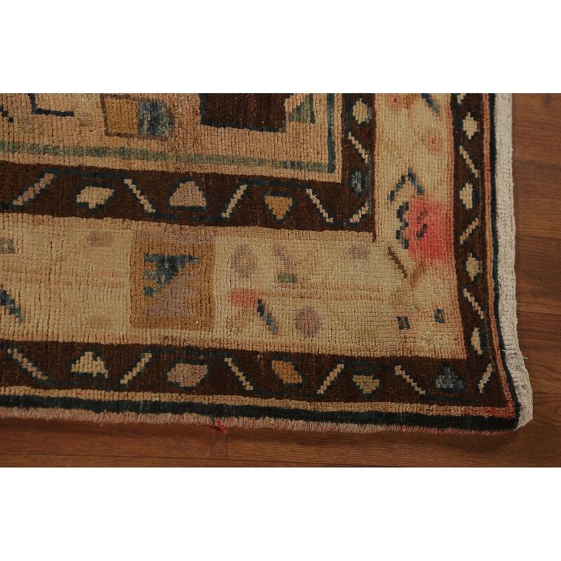 Ardebil Persian Vintage Rug Handmade Wool Carpet - 6'1"x 9'6"