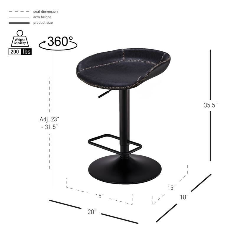 NPD Furniture Rogue Faux Leather Gaslift Bar Stool