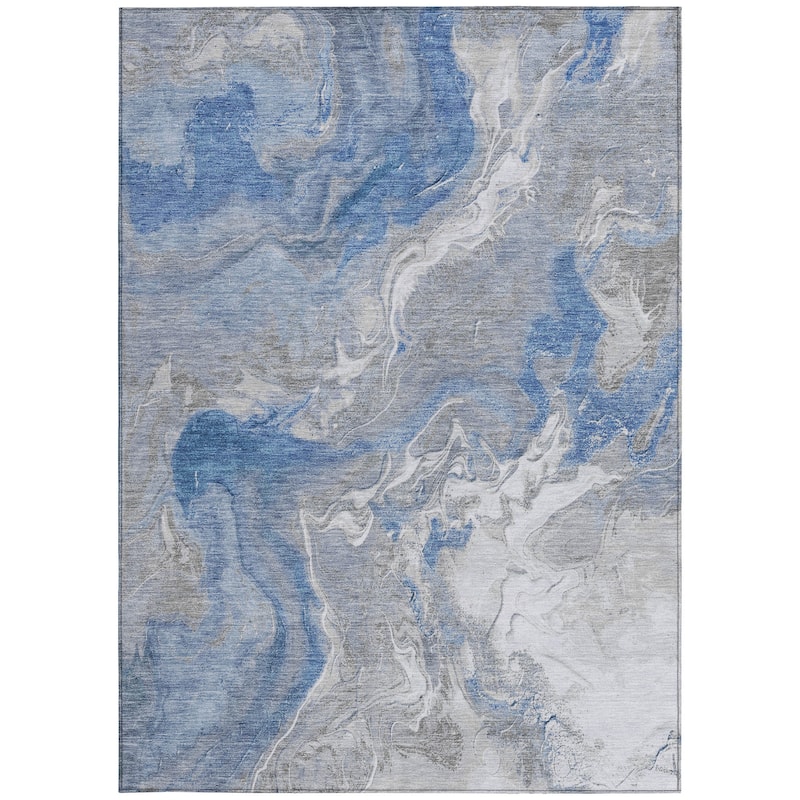 HomeRoots Abstract Modern Rectangle Outdoor Rug