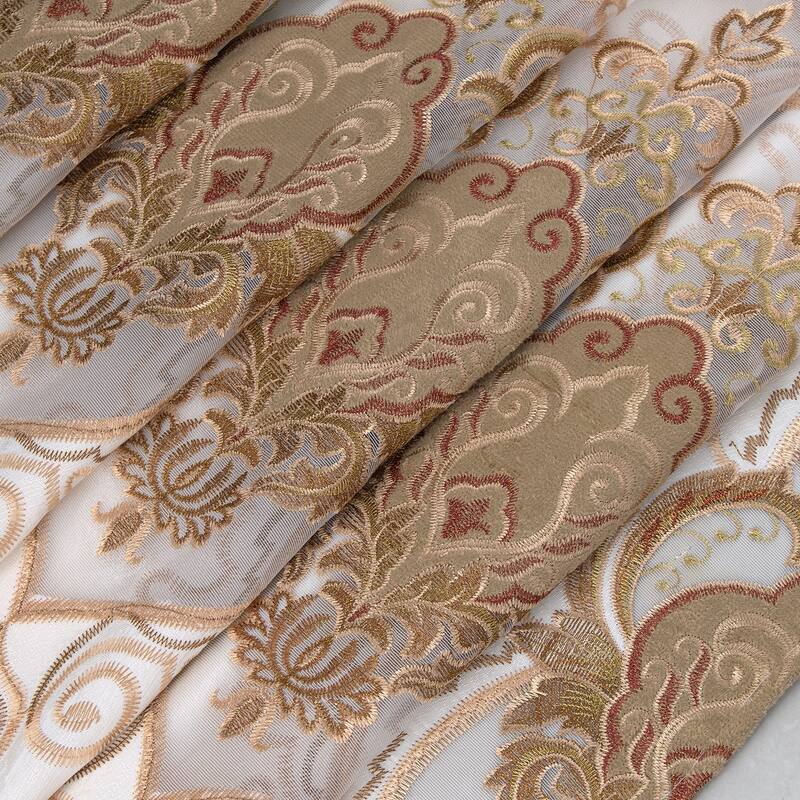 Betsy Macrame Embroidered Window Curtain Panel