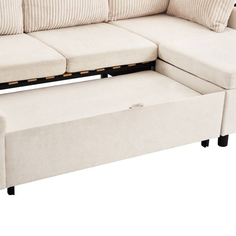 111.8 inch Sectional Sofa Pull-out Sofa Bed