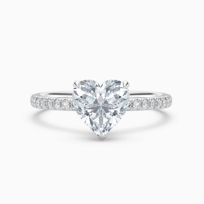 Auriya 14k Gold Heart Lab Grown Floral Petal Diamond Accent Engagement Ring 1.00 to 5.00 ct. tw. (F-G, VS) - 7.5 - 2.00 carats - White
