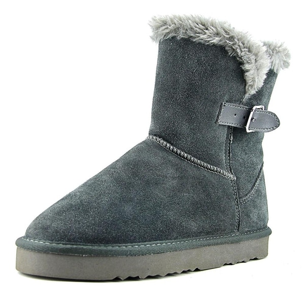 Style & Co Witty Women Round Toe Suede Black Snow Boot
