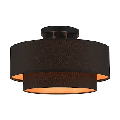 Livex Lighting 45614 Sentosa 3 Light 15" Wide Semi-Flush Drum Ceiling