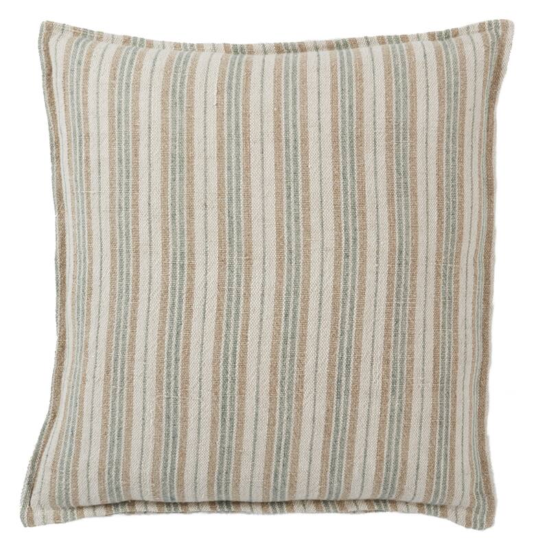 Whitlock Striped Pillow - 20"X20" Cover Only - Cream/Mint