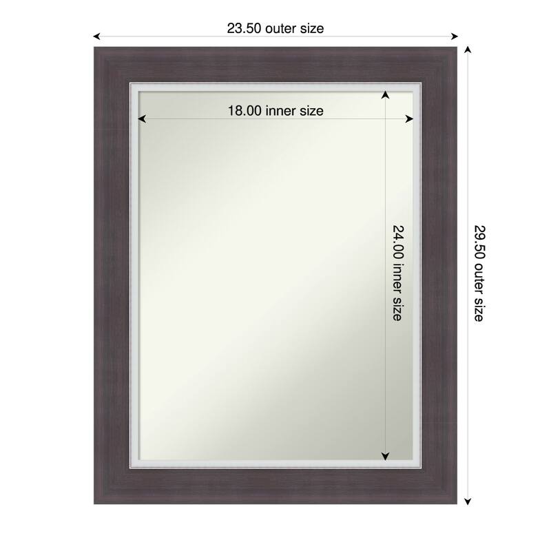 Ellie Non-Beveled Framed Wall Mirror - 24 x 30 in - Ellie Brown Silver