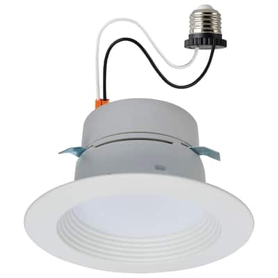LED Retrofit Downlight 5/6/7.5 Wattage CCT and Lumens Selectable 120 Volt Round White Finish