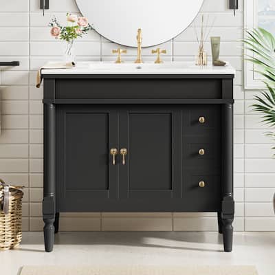 36" Bathroom Vanity with Ceramic Sink