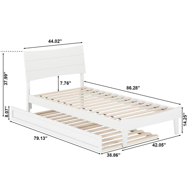 Phoenix Wood Platform Bed with Trundle