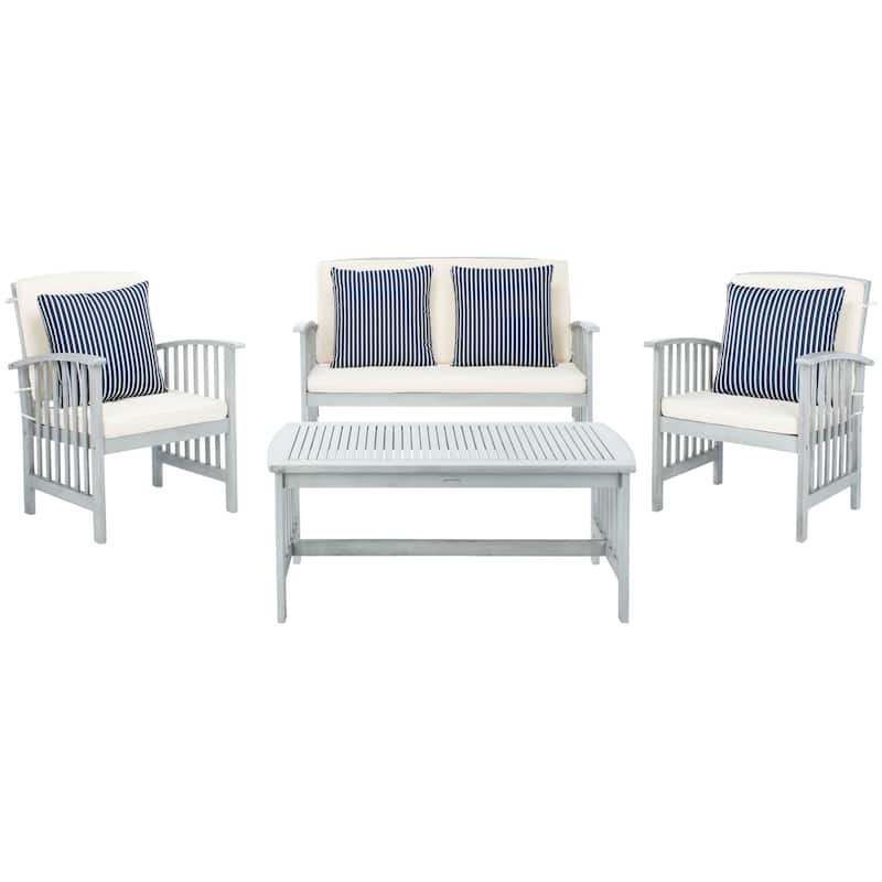 SAFAVIEH Outdoor Rocklin 4-piece Conversation Patio Set