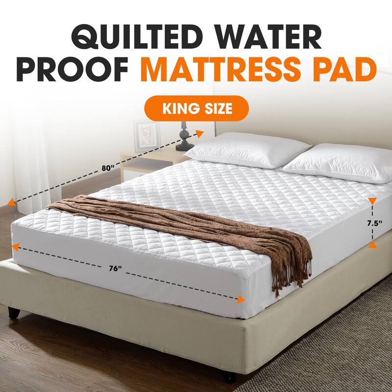 Cheer Collection Waterproof Quilted Mattress Protector - White