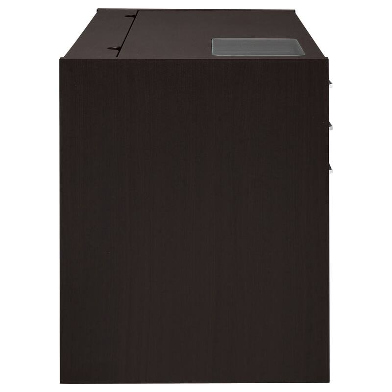 Halston 47-inch 2-Drawer Office Desk with Cabinet Cappuccino