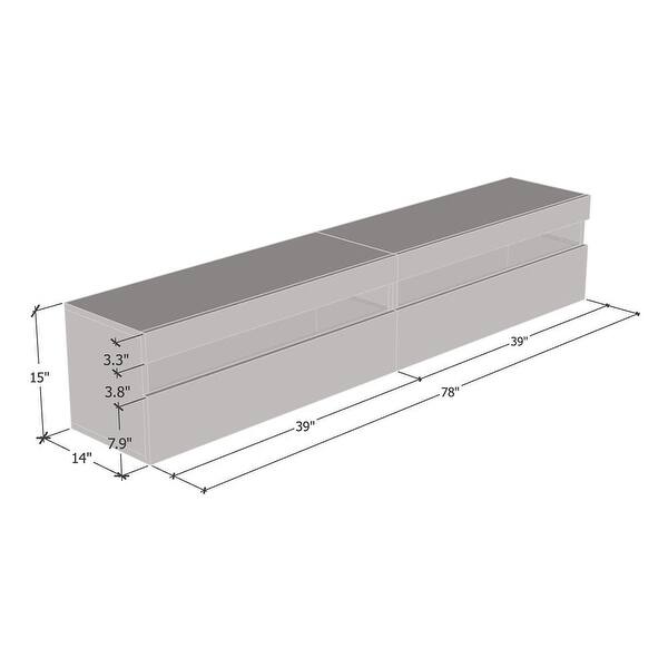 dimension image slide 1 of 2, Strick & Bolton Mikli Modern Wall-mounted Floating TV Stand