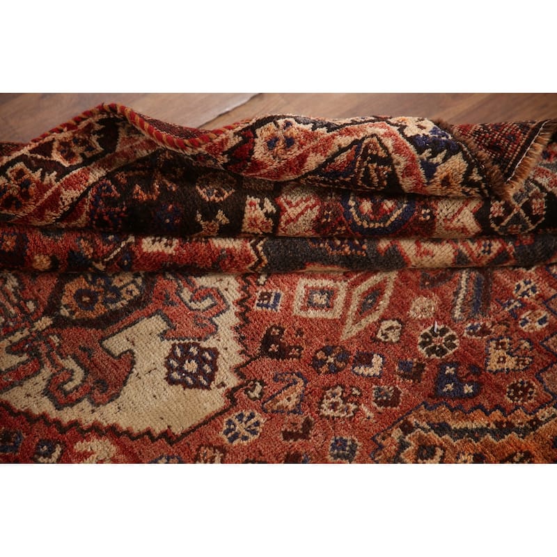 Tribal Shiraz Persian Vintage Area Rug Handmade Wool Carpet - 3'9"x 5'6"