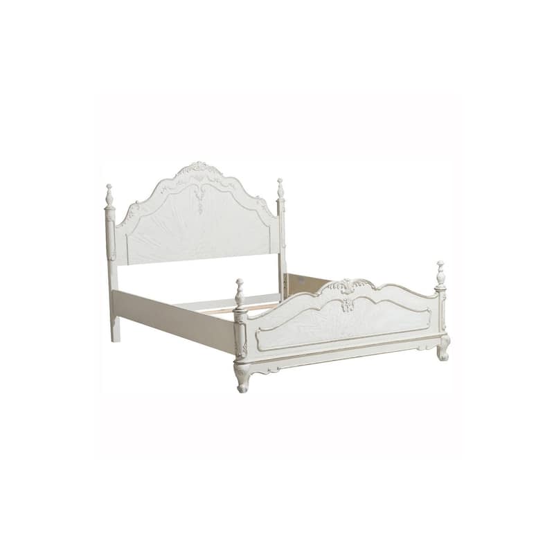Merry 4 Piece Antique White Traditional Panel Bedroom Set