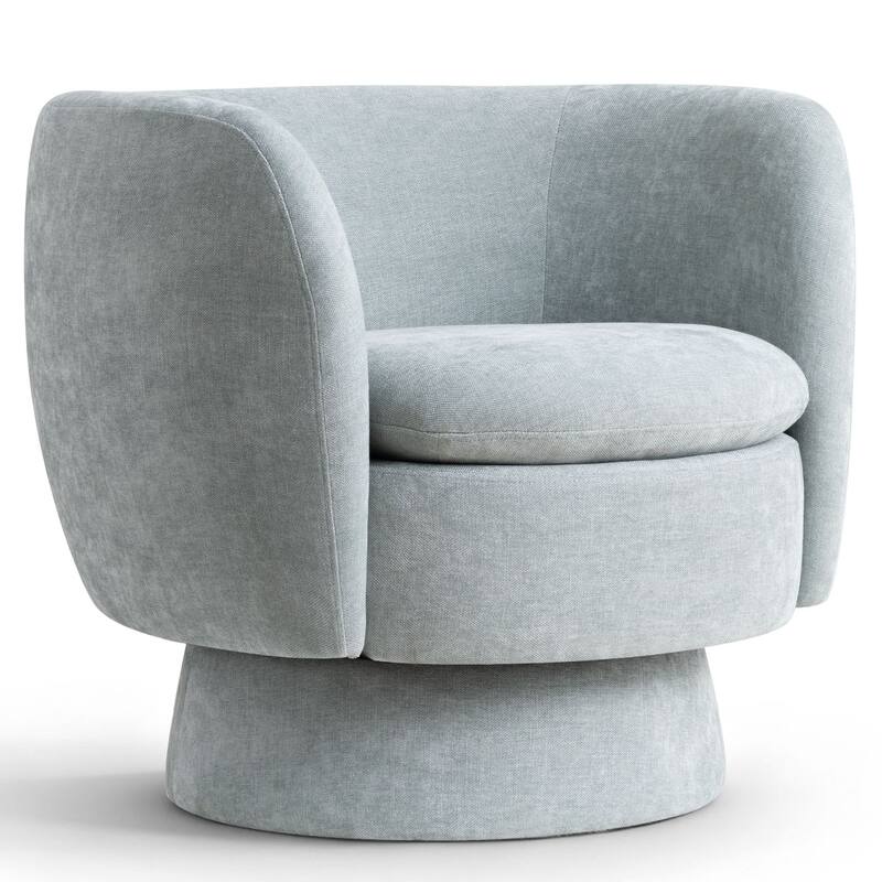 Upholstered Swivel Barrel Accent Chairs(Set of 2)