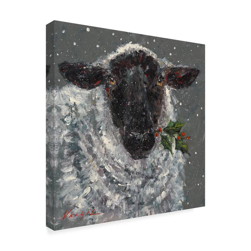 Mary Miller Veazie 'Wren The Christmas Sheep' Canvas Art