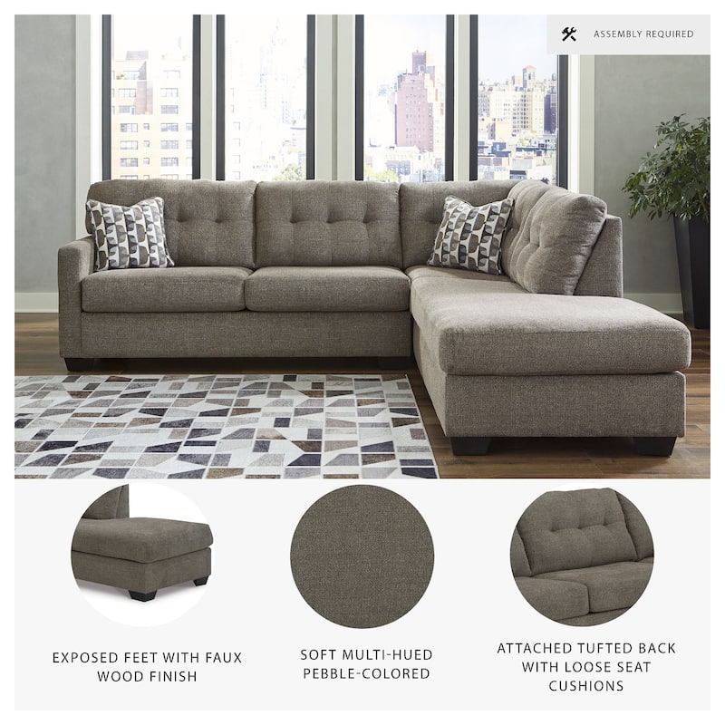 Signature Design by Ashley Mahoney 2-Piece Sleeper Sectional with Chaise - 105"W x 90"D x 37"H
