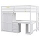 preview thumbnail 16 of 33, Full Size Twin Size Pine Wood Loft Bed with Wardrobe, Desk and Storage Drawers for Bedroom