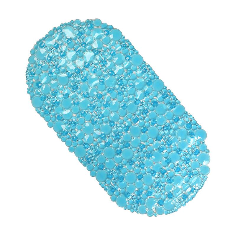 Bubbles Non-Slip Oval Bathtub Mat 28 L x 15 W - Clear Blue