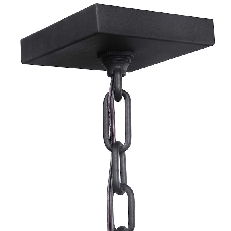 1-Light Meteor Shower Glass Ceiling Pendant - 23.25" - Black and Clear