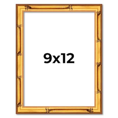 9x12 Frame Gold Bamboo Picture Frame - Complete Modern Photo Frame