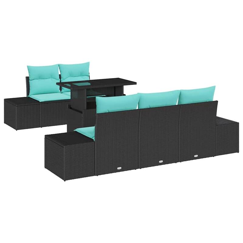 vidaXL 6 Piece Garden Sofa Set with Cushions - 94.1×24.4×27.2
