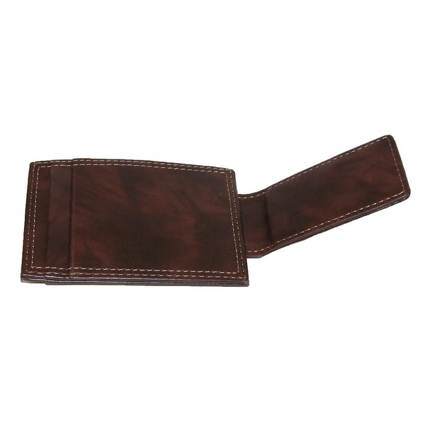New Dockers Men/'s Leather Front Pocket Card Case Wallet with Magnetic Money Clip