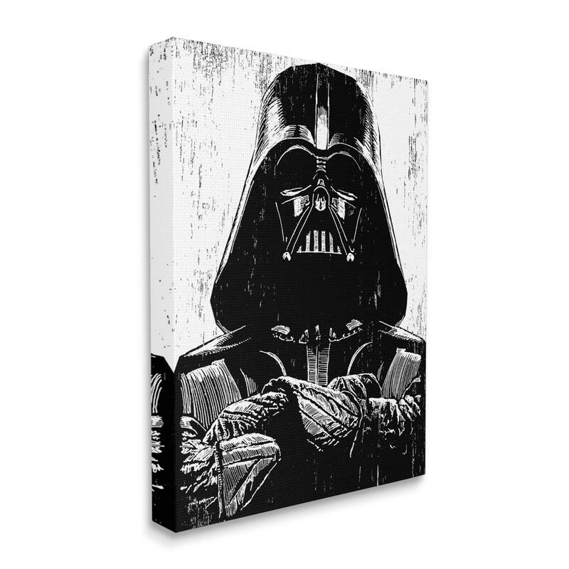 Stupell Black and White Star Wars Darth Vader Canvas Wall Art, 16 x 20