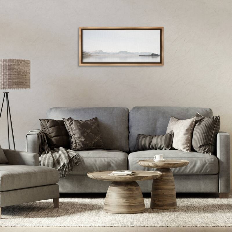 Stupell Misty Morning Mountain Framed Floater Canvas Wall Art Design By Gemma Bardot