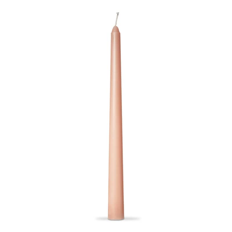 Color Studio 12" Traditional Taper Unscented Smokeless Paraffin Wax Candle Blush, Set of 4, Burn Time 8 hrs.