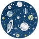preview thumbnail 33 of 36, SAFAVIEH Carousel Kids Selvinaz Solar System Rug 5'3" Round - Navy/Ivory - Round