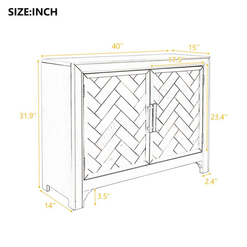 Modern Cabinets with Unique Design Doors and 1 Adjustable Shelves for Living Room, Study Room