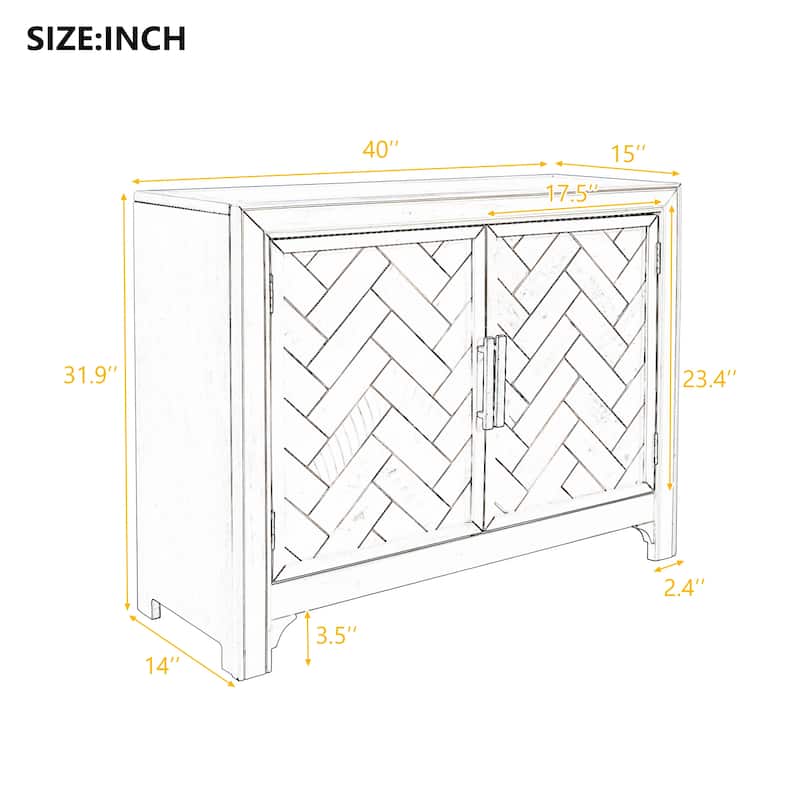 Modern Cabinets with Unique Design Doors with 1 Adjustable Shelves