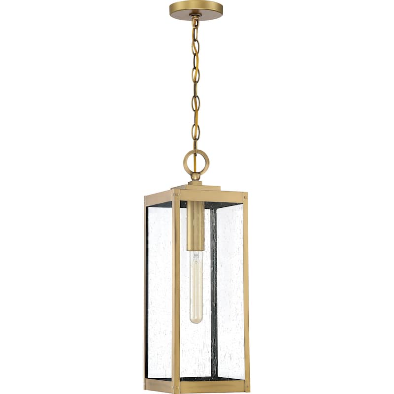Rumadan Antique Brass 1-light Outdoor Hanging Lantern by Havenside Home